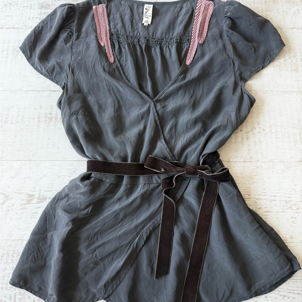 Floreat Charcoal Blouse Anthropologie